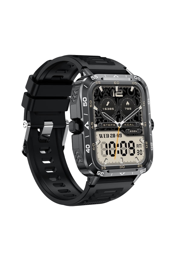Military Smart Watch with Flashlight (Answer/Make Call) Compass, /Sleep/Sports Tracker, Long Battery Life, HD Screen