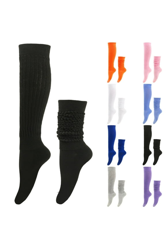 Neon Slouch Socks, Scrunch Long Cotton Socks 80s 90s outfits for women, Soft Extra Long Scrunch Knee High Leg Warmers, Perfect for Party