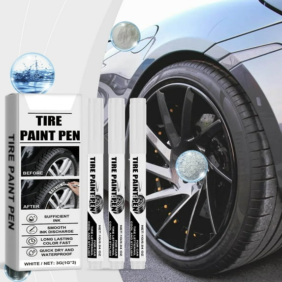 YFGEFTR Permanent Paint Pens Paint Markers - 3 Pack Oil-Based Marker for Tire Lettering, Quick Drying and Waterproof Marker Pen, Medium Size Tip, Wood, Ceramic, Plastic, Canvas, Mugs