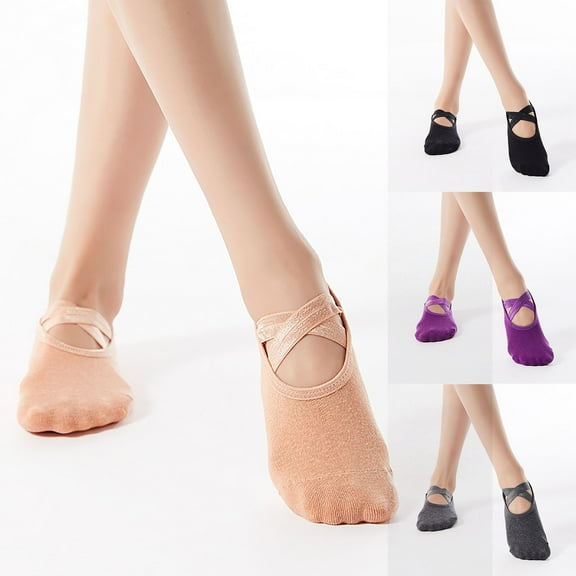 YFGEFTR Pilates Socks Yoga Socks with Grips for Women Non Slip, Workout, Pure Barre, Ballet, Dance, Hospital Socks