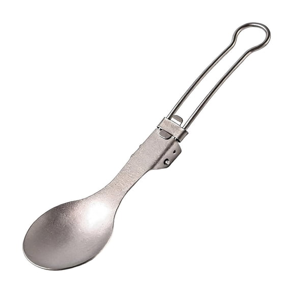 YFGEFTR Pure Titanium Folding Spoon, Camping Cutlery for Outdoor Picnic, Portable Lightweight Metal Spoon, Rust Proof Reusable