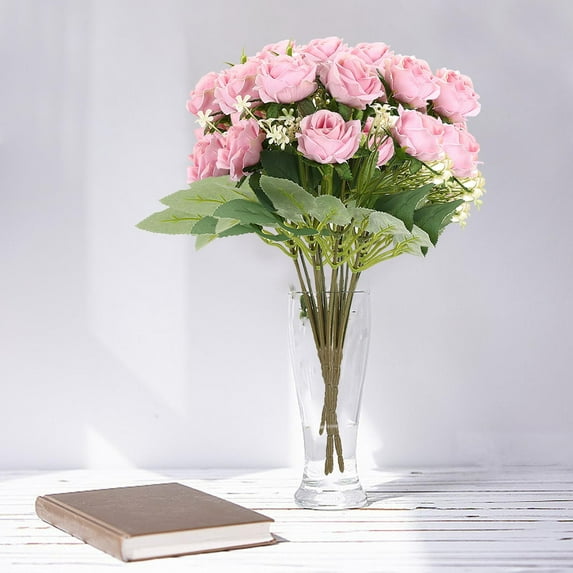 YFGEFTR Roses Artificial Flowers, Realistic Long Stem Fake Roses Mashup Style Silk Roses for DIY Bouquets Wedding Centerpieces Arrangements Home Party Decor