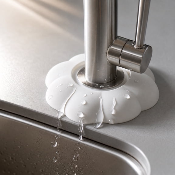 YFGEFTR Silicone Faucet Mat for Kitchen Tap, Compact Sink Splash Guard Ring, for Kitchen Sink/Bathroom/Vanity Countertop, No Tool Easy Install