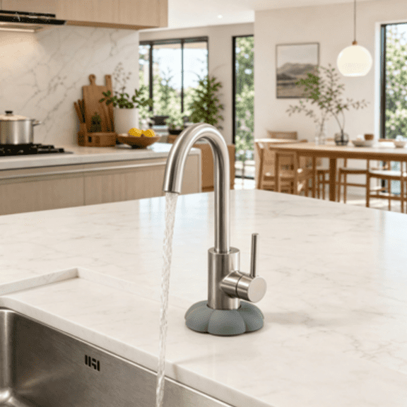 YFGEFTR Silicone Faucet Mat for Kitchen Tap, Compact Sink Splash Guard Ring, for Kitchen Sink/Bathroom/Vanity Countertop, No Tool Easy Install