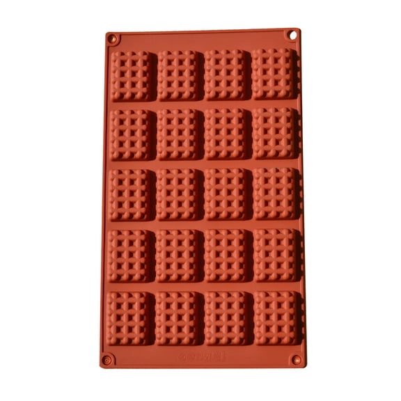 YFGEFTR Silicone Waffle Mold, 20 Cavity Nonstick Waffle Baking Pan, Cake Cookie Chocolate Making Mold for Baking, Flexible & Easy to Release