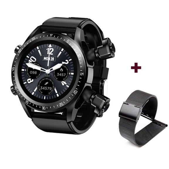 YFGEFTR Smart Watch, Round Bluetooth Call Smartwatch, All-in-one Smartwatches Long Time Standby TWS Music Watch for Men Women