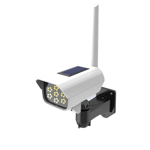 YFGEFTR Solar Powered Fake Security Camera, with Flashing Led 3 Lighting Modes, IP65 Waterproof, Dummy Decoy Fake Security Camera for Porch Garden Patio Driveway