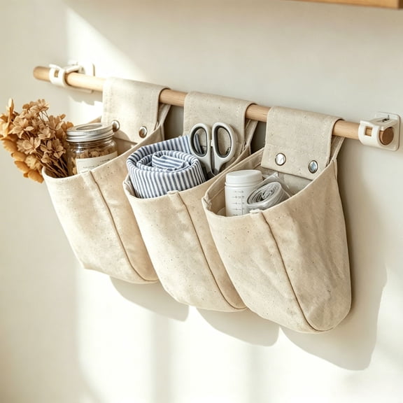 YFGEFTR Storage Pockets, Hanging Pocket Organizer, Fabric Wall Storage for Bedroom Bathroom Entryway, Lightweight