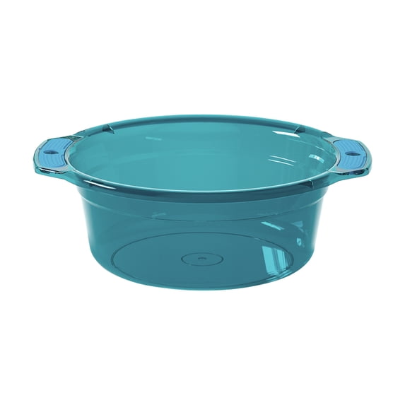 YFGEFTR Thick Double Ear Plastic Basin with Handles, Transparent Tub for Laundry Soaking, Household Laundry Bucket for Washing, Easy to Carry, Durable
