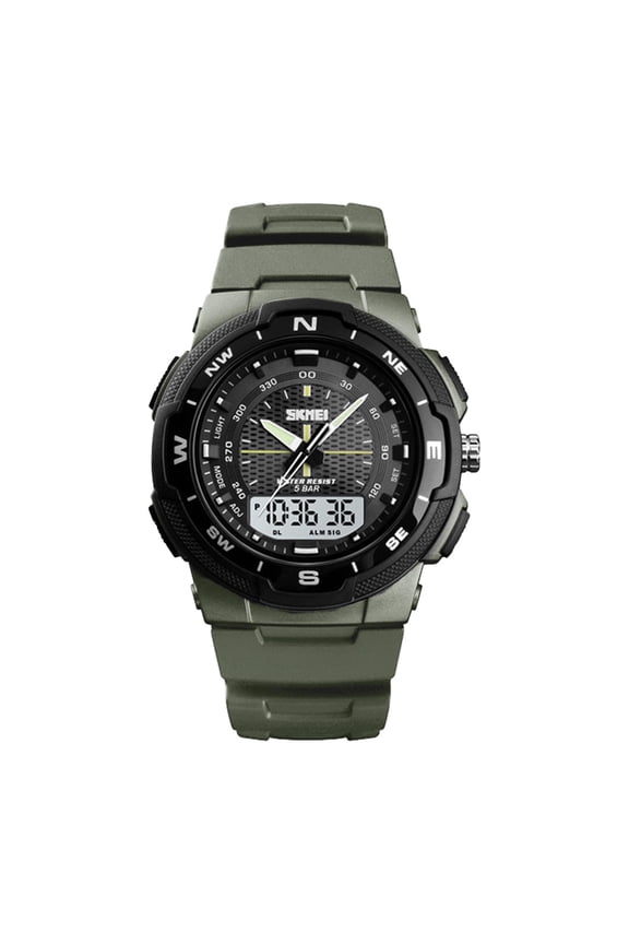Unisex Digital Sports Watch, Waterproof Tactical Analog-Digital Watch with Stopwatch, Alarm, LED Backlight, Transparent Strap – Military Style for Men & Women