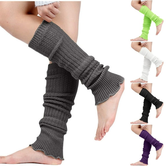 YFGEFTR Warm Leg Warmers, Women's Winter Over Knee High Footless Socks Knit Warm Long Leg Warmers