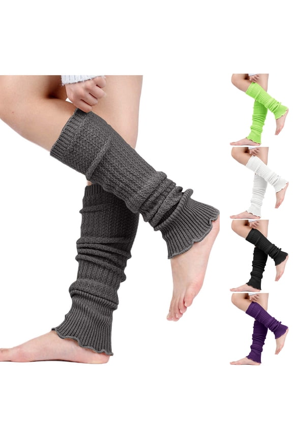 Warm Leg Warmers, Women's Winter Over Knee High Footless Socks Knit Warm Long Leg Warmers
