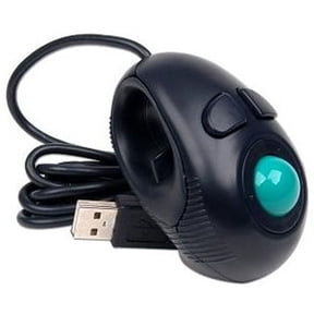YFGEFTR Wired Handheld Trackball Mouse - Ergonomic 4D Finger Thumb Controller for Laptop Computer PC Mobile Office Work Portable Off Table Design Black