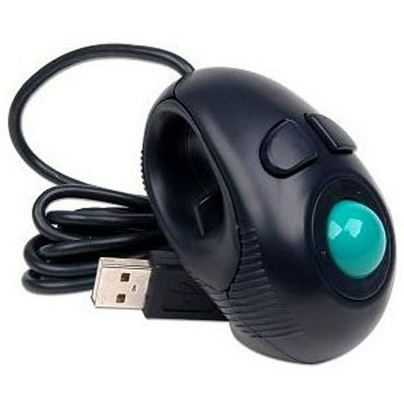 YFGEFTR Wired Handheld Trackball Mouse - Ergonomic 4D Finger Thumb Controller for Laptop Computer PC Mobile Office Work Portable Off Table Design Black