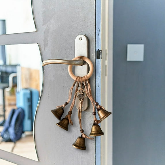 YFGEFTR Witch Bells for Door Knob, Hanger Wind Chimes Protection, Witchy Things Bell Strings with Bells, Witchcraft Supplies Door Bell, Vintage Witch Decor for Home Room