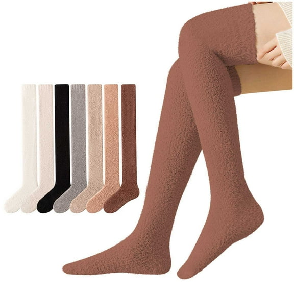 YFGEFTR Women's Cable Knit Thigh High Socks - Over Knee High Long Leg Stockings - Extra Long Winter Boot Leg Warmers