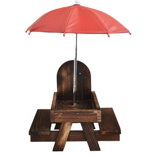 YFGEFTR Wooden Squirrel Feeder Table, Easy Mounting for Backyard & Garden, Weather-Resistant Feeder for Squirrels, Birds, and Wildlife