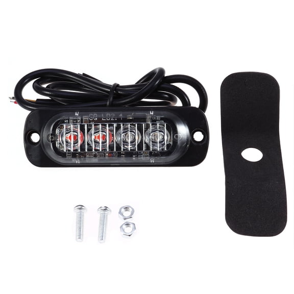 YFJQTZX 1 Set of 12W 12-24V 4 LEDs Strobe Light 19 Modes Ultra-thin Emergency Flash Warning Caution Light for Trucks Motorcycles (Red Light and Blue Light)