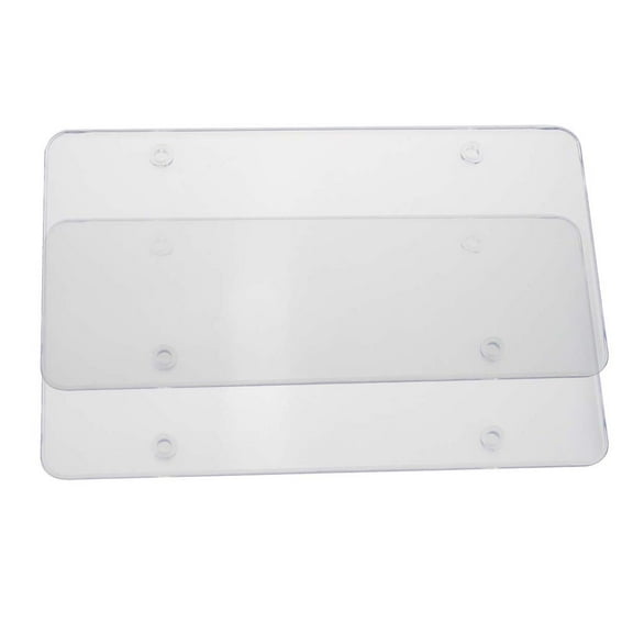 YFJQTZX 2pc Clear License Plate Tag Frame Covers Bubble Protector for Car Truck