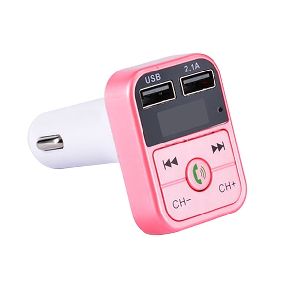 YFJQTZX LED Display Vehicle Mounted MP3 Player USB Charge Multi Function Hands Free Player(Pink)