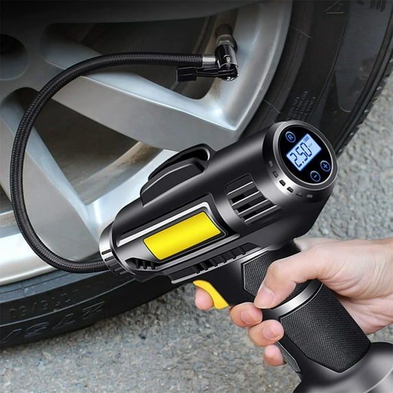 YFJQTZX Tire Inflator 8.4 V Automatic Shutdown, Quick Inflation Tire Inflator - Black