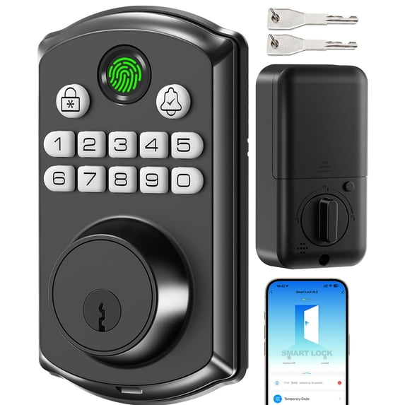 YFK Smart Fingerprint Door Lock, Keyless Entry Door Lock, 5-in-1 APP ...