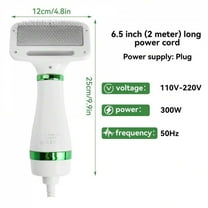 YFLXDMLYYSC 2 In 1 Pet Grooming Hair Dryer With Slicker Brush, Pet Hair Dryer With Adjustable Speed And Temperature,Home Dog Hair Dryer