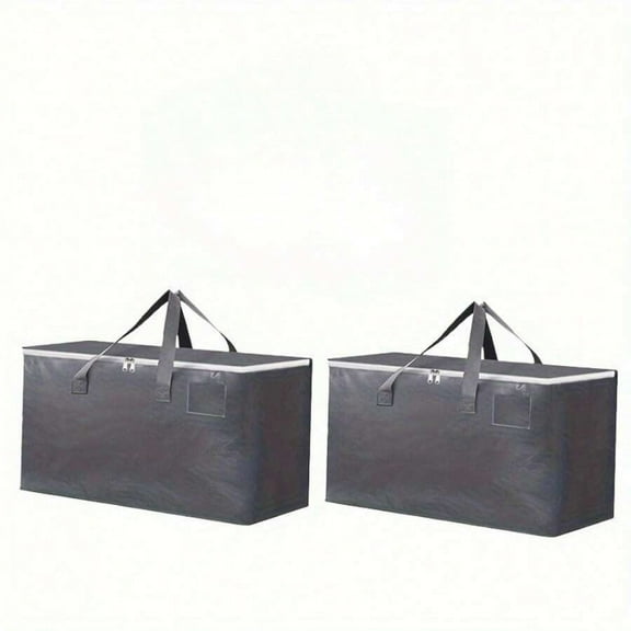 YFLXDMLYYSC 2pcs Extra Large Moving Box - Sturdy, Zippered, Carrying Handle, Easy-To-Carry, Space-Saving, Perfect For Home, Office Gray