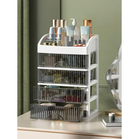 YFLXDMLYYSC 4-Drawers Cosmetic Storage Organizer, Easily Organize Your Cosmetics, Jewelry & Hair Accessories,  Clear Design For Easy Visibility