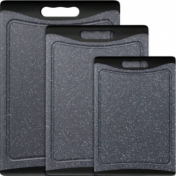 YFLXDMLYYSC Extra Large Cutting Boards, Plastic Cutting Boards For Kitchen (Set Of 3), Dark Grey