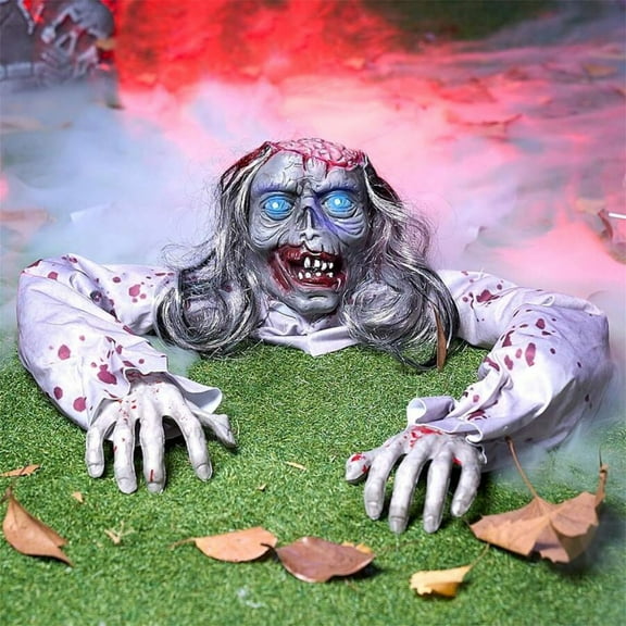 YFLXDMLYYSC Halloween Groundbreaker Zombie Decoration With Light-Up Eyes And Creepy Sound For Spooky Residence Props Halloween Outdoor Yard Decoration