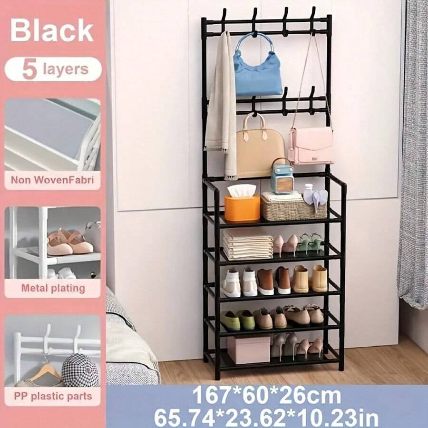 Common Corridor Shoe Rack YFLXDMLYYSC Multi Layer Shoe Rack, Easy To Assemble High Foot Shoe ...