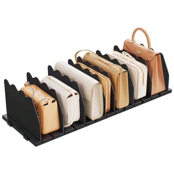 YFLXDMLYYSC Shelf Divider for Closet,Adjustable Wallet Organizer, Handbag Organizer, Storage Organizer, Bathroom Bedroom Office Kitchen Shelf Divider,Black