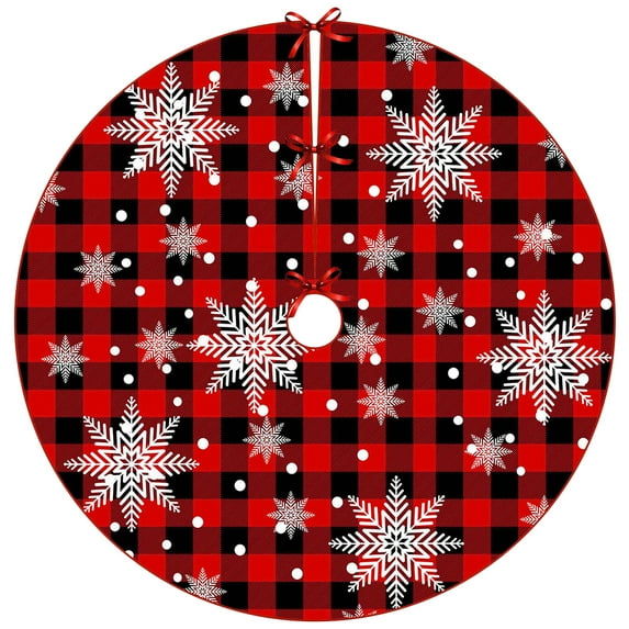 YFMHA 36inch Xmas Tree Bottom Mat Printing Xmas Trees Dress Christmas Atmosphere Decor