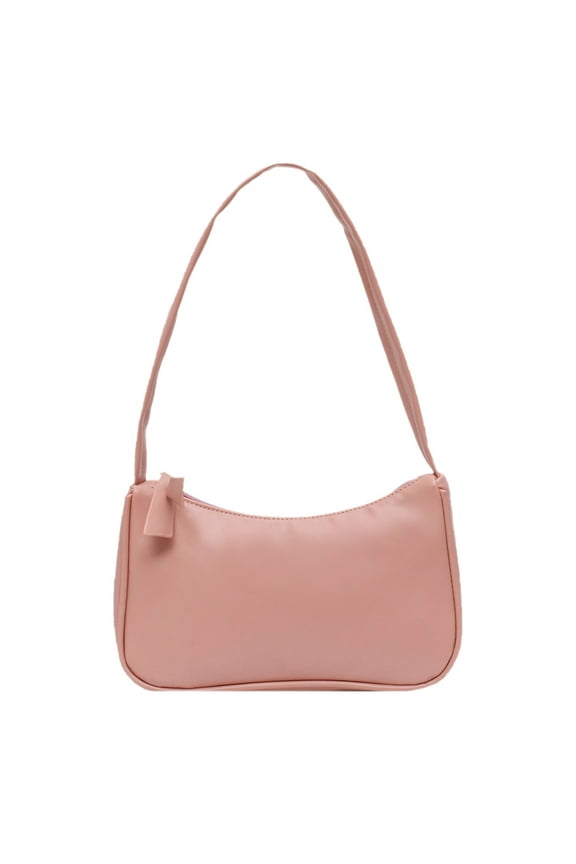 Simple Elegant Women Small Shoulder Bag Pure Color Sling Handbags (Pink)