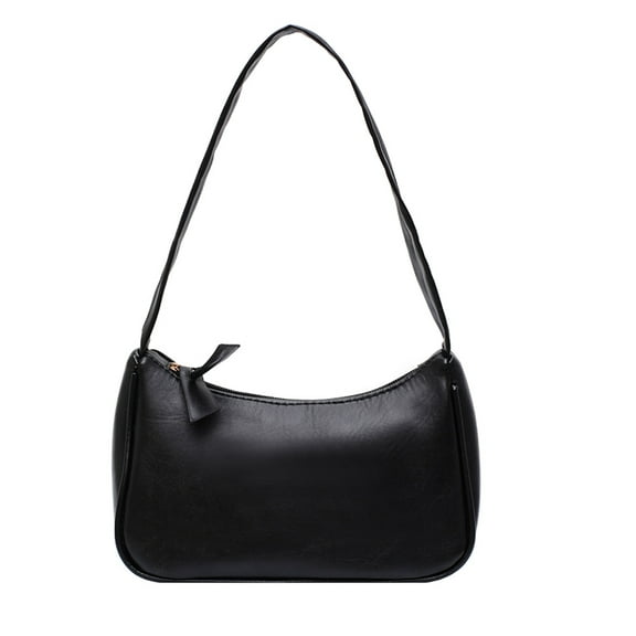 YFMHA Unisex Simple Elegant Women Small Shoulder Bag Pure Color Sling Handbags (Black)
