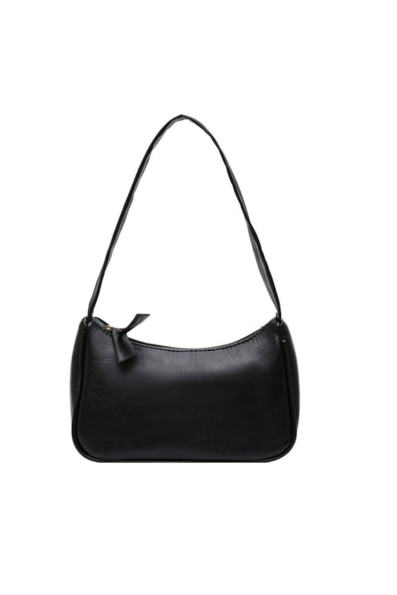 Unisex Simple Elegant Women Small Shoulder Bag Pure Color Sling Handbags (Black)