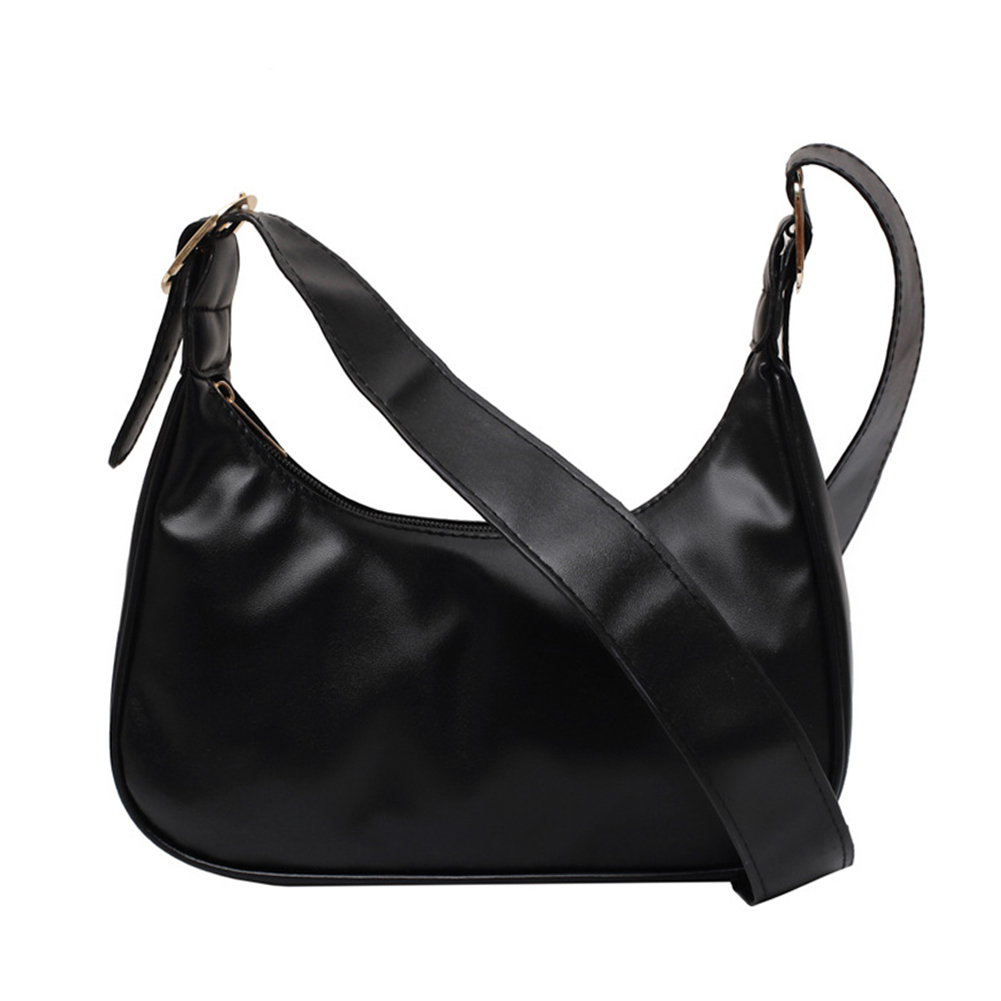 Nylon Simple Casual Monochrome Women's Crescent Shoulder Bag