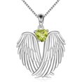 thumbnail image 1 of Angel Wings Necklace 925 Sterling Silver Guardian Angel Wings Pendant Necklace Birthstone Necklace for Women  Christmas Jewelry Gifts, 1 of 10