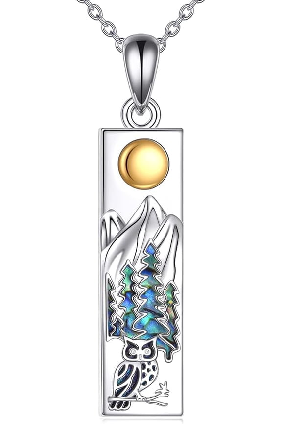 YFN Mountain Necklace for Women Sterling Silver Nature Jewelry Gift for Skiers, Hikers, Campers, Climbers and Nature Lovers