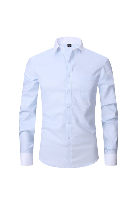 Big and Tall Dress Shirt for Men Long Sleeve Button Down Shirt Regular-Fit Oxford Dress Shirts Business Work Tee
