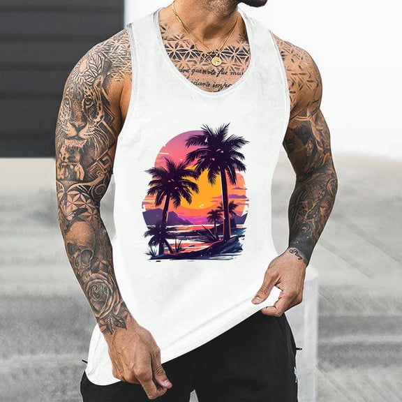 YFNNUP Big and Tall Mens Tank Tops Moisture Wicking Undershirt