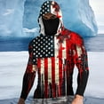 thumbnail image 1 of YFNNUP Big and Tall UPF 50+ Hoodies for Men Printed Sun Protection Shirt with Mask Lightweight Quick Dry Athletic Top Hiking Fishing Shirts Red XXL, 1 of 6