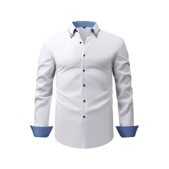 YFNNUP Dress Shirts for Men Button Down Shirts 2025,Men's Luxury Disco Party Prom Tops Long Sleeve Dress Shirts
