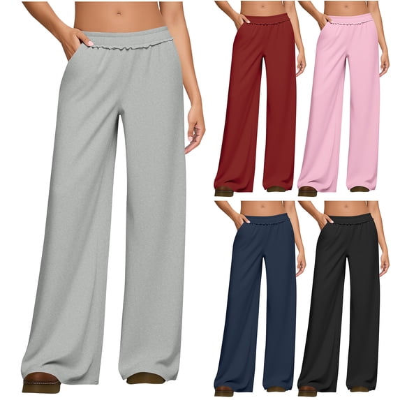 YFNNUP High Rise Yoga Scrub Pants Women, Straight Wide Leg Uniform Pants Anti-Wrinkle Work Pants with Pockets Green,XXL