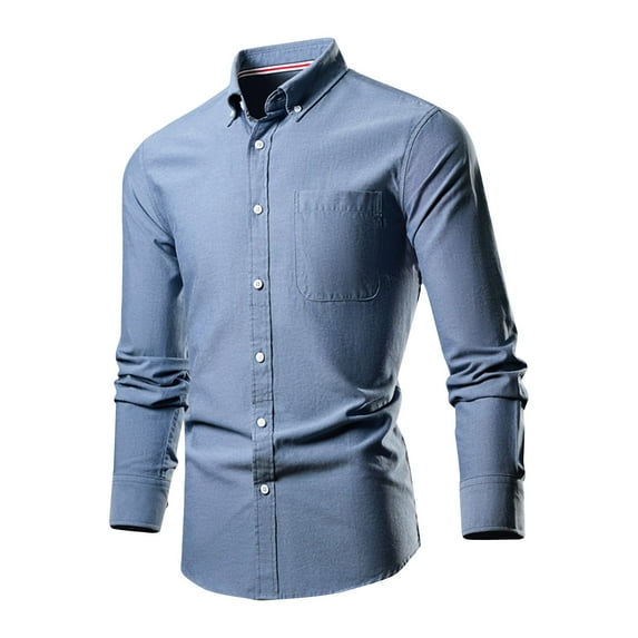 YFNNUP Men Big and Tall Dress Shirt Casual Button Down Shirts Long Sleeve Untucked Shirts for Men Stretch Work Tops