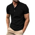 thumbnail image 1 of YFNNUP Men Henley T-Shirt Casual Short Sleeve Lightweight Pullover Shirts Summer Solid Basic Tees Button Tops, 1 of 7