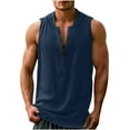 thumbnail image 1 of YFNNUP Men Tank Tops Cotton Linen Beach Sleeveless Shirts Loose Fit V Neck Lapel Hippie T Shirts Summer Lightweight Tropical Henley Shirts, 1 of 7