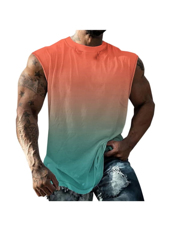 Men's Althletic Quick Dry Gym Muscle Lightweight Breathable Tank Top Workout Sleeveless Tee Bodybuilding Fitness