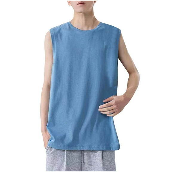 YFNNUP Men's Athletic Compression Shirts Sleeveless Tank Top Running Basketball Workout Base Layer